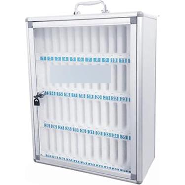 Imagem de Fechaduras De Móveis Trsparent Lockable Armazenamento De Telefone Móvel Caixa De Armazenamento Equipe Estudantil Armazenamento De Telefone Móvel Caixa Restaurt Armário De Arm, Silver, 48