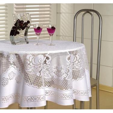 Imagem de Toalha De Mesa Beija Flor Redonda Renda 1,60m - Lu Enxovais, Branco