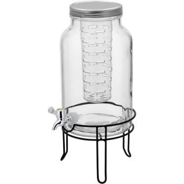 Imagem de REFRESQUEIRA COM SUPORTE HOME&CO VIDRO 5,5L 44x19x19cm TRANSPARENTE