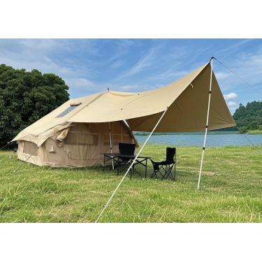 Imagem de LTCANOPY Barraca de acampamento inflável para 4 pessoas com tecido Oxford 600D resistente - barraca inflável inclui chuva e bomba de ar, fácil configuração, casa de cabine portátil para todas as