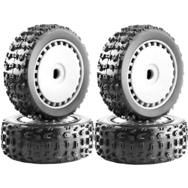 Imagem de 1/8 RC Off-Road Buggy Racing Tires and Wheels 17mm Hex RC Tires with Foam Inserts for ARRMA 1/8 Typhon 3S/6S Losi 8IGHT HSP Hyper HongNor FS Racing KYOSHO MP10 MP9 MP9e Neo. (4PCS/Set)