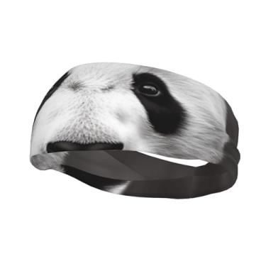 Imagem de Bandanas de corrida para homens e mulheres, faixas de transpiração fofas de panda preto e branco com absorção de umidade, faixas esportivas para suor, moda, lenço de cabeça atlético, faixa de cabelo