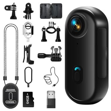 Imagem de Mini Câmera Corporal 4K, Câmera Corporal De Ação Vestível, Câmera Esportiva De Ação, Câmera Corporal Com Gravação Viva-Voz Do Tamanho Do Polegar, Suporte Para Filmadora Portátil Premium Em Q