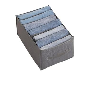 Imagem de Caixa organizadora dobrável para calças jeans/caixa organizadora com divisórias em rede para guardar roupas. Economiza espaço em casa.(3,7 GRADE)