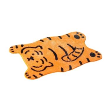 Imagem de DimyFew Tapete com Padrão Animal, Tapete de Porta para Decoração de Casa, Quarto, Sala de Estar, Cozinha, Laranja