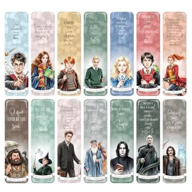 Imagem de Marcadores de página - Harry Potter (14 Unidades) - Hermione Granger, Rony Weasley, Draco, Luna, Neville, Gina,Hagrid, Minerva,Lupin, Alvo Dumbledore, Severo Snape, Lord Voldemort, Sirius Black.