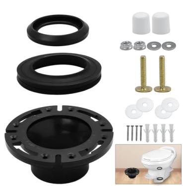 Imagem de Kit de vedação de vaso sanitário RV e flange de piso de soquete de 7,6 cm para Thetfords Aqua Magic Style Plus, Style Lite, Style II & Residence RV, peças de substituição de flange 385345892 e vedação