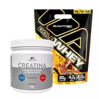 Imagem de Combo Gold Whey Concentrado Refil 900g + Creatina 300g Easy Nutri (900g, Chocomaltine)