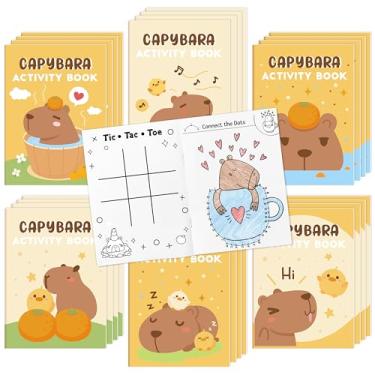 Imagem de Capybara Activity Books for Kids - 24Pcs Cute Capybara Mini Games Coloring Book Set Bulk Cartoon Animal Mazes Word Search Word Scramble Games for Party Favor Supplies Birthday Gift Goodie Bag Filler