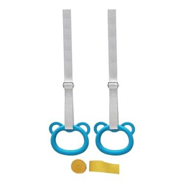 Imagem de kowaku 2 peças de anéis de ginástica para treinamento de força para crianças, acessórios esportivos leves, equipamentos de exercícios para exercícios em casa, Gancho Azul