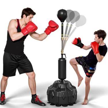 Imagem de Saco de pancadas com suporte, bolsa de boxe para adolescentes e adultos - apresenta um salto super rápido para melhorar a velocidade, reflexos e resistência - bolsa de velocidade ajustável em altura