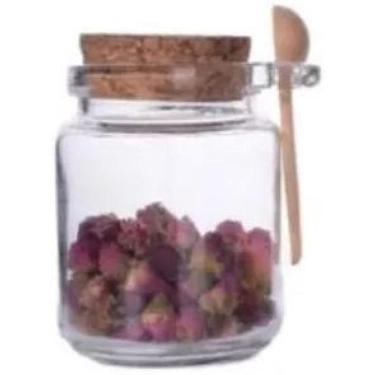 Imagem de Kit 5 Potes De Vidro Com Tampa Rolha E Colher Madeira 250Ml