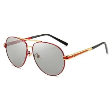 Imagem de Óculos de sol masculinos e femininos, óculos de sol da moda para dirigir ao ar livre (vermelho fotocrômico)