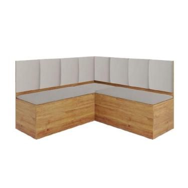 Imagem de Canto Alemão Com Baú Liebe Veludo Viero Madeirado/off White