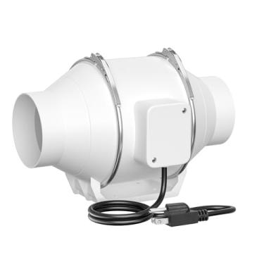 Imagem de BreeRainz Ventilador de duto em linha de 10 cm, exaustor de ventilação de 198 CFM, soprador de ventilação de alta velocidade para porão, barraca de cultivo, hidroponia