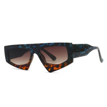 Imagem de Óculos de sol gatinho femininos, estilo retrô moderno e com armação plana, proteção UV400 (C10)