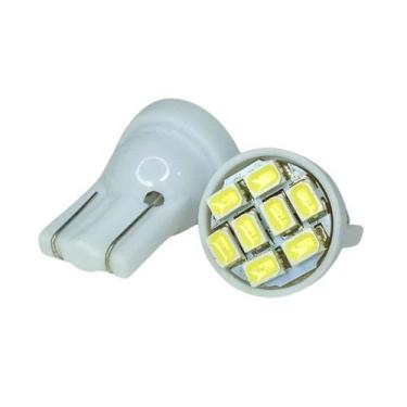 Imagem de Par De Lâmpadas Pingão De 8 Leds Tensão 12v Luz Branca T10 Potência 5w