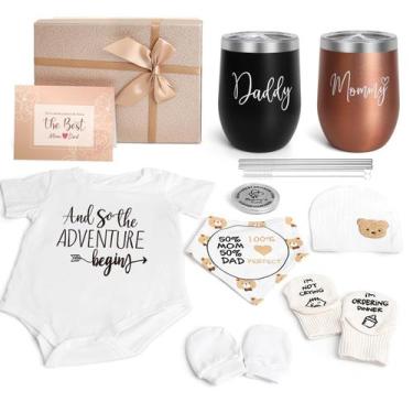 Imagem de Conjunto de presentes Suhctuptx para novos mamães e papais com copo e 