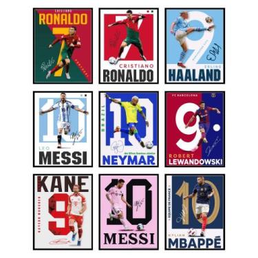 Imagem de Conjunto de pôsteres BigWig Prints Soccer Messi Ronaldo 20x25cm (9)