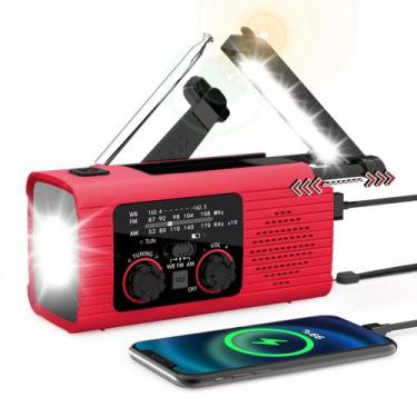 Imagem de Rádio meteorológico de emergência Nitigo 4000mAh com carregamento sola