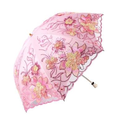 Imagem de Guarda-chuva Honeystore Wedding Lace Sun UV Parasol 1812 rosa