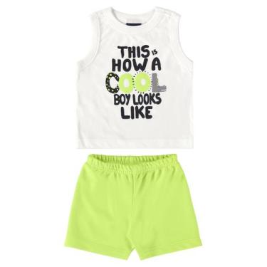 Imagem de Conjunto Regata e Bermuda Infantil Guloseima, Branco, P