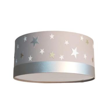 Imagem de Luminária Plafon Infantil Estrelas 30x15 2e27 Bivolts Cinza - Tom Luz