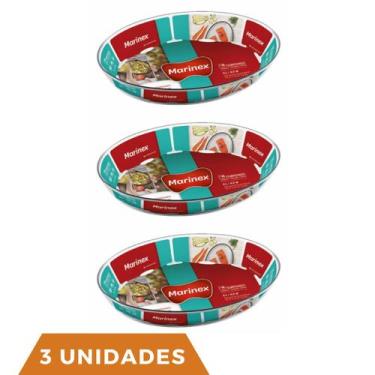 Imagem de 3 Assadeira Oval Vidro 4L Sobremesas Assados Carnes Marinex - NADIR FI