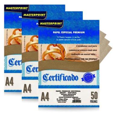 Imagem de Papel Kraft Natural A4 180g 150 Folhas Marrom Ecológico Ideal para Cer