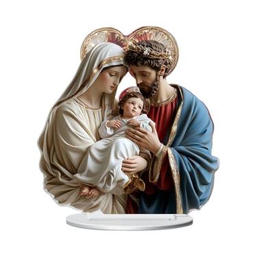 Imagem de IEUDNS Ornamento de acrílico 2D Plague Crafts Presentes Ornamento colecionável com base de arte decoração para estante armário mesa peça central, Style B