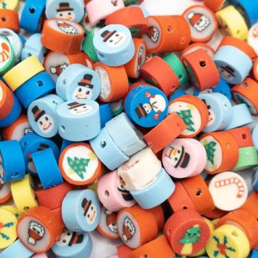 Imagem de Passante Natal Diversos Fimo Colorido 10mm 50pçs 30g - Macall