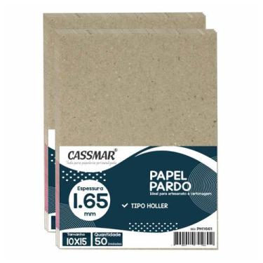 Imagem de Papel Pardo Tipo Holler para Cartonagem 1,65mm 10x15cm 50un - Cassmar 