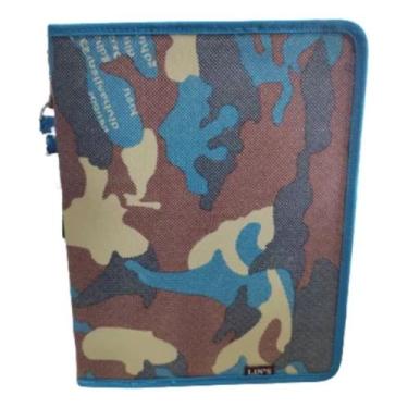Imagem de Fichário Caderno Escolar Argola Divisória Exército Camuflado - Lins