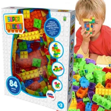 Imagem de Brinquedo Super Blocos De Montar 84 Pçs Infantil Coordenação - Pakitoy