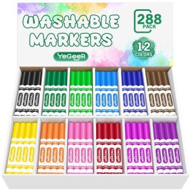 Imagem de Marcadores laváveis YEGEER 288 Count Bulk 12 cores variadas