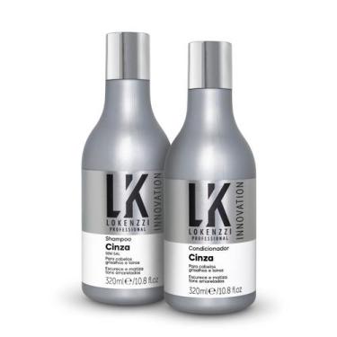 Imagem de Kit Lokenzzi Cinza Shampoo e Condicionador Matizador 320ml
