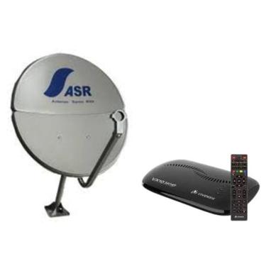 Imagem de Nova Parabólica ASR Santa Rita Bipartida 60cm com Conversor Satélite Vivensis VX10 SatHD