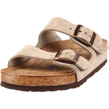 Imagem de Sand lia de couro unissex Birkenstock Arizona, Taupe1, 8-8.5 Women/6-6.5 Men