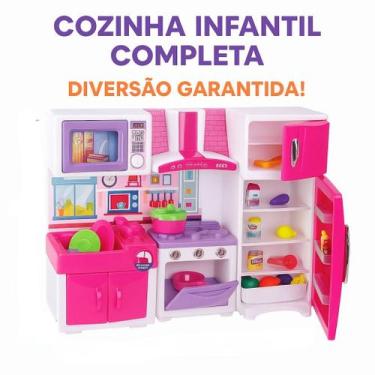 Imagem de Brinquedo Cozinha Infantil Premium Completa com Fogão Geladeira Microo