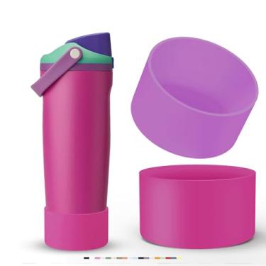 Imagem de 2 peças de bota de silicone para garrafa de água Owala 850 g e 1,134 g FreeSip Sway & Tumblers, antiderrapante, resistente a arranhões, capa protetora para acessórios de garrafa de água de aço