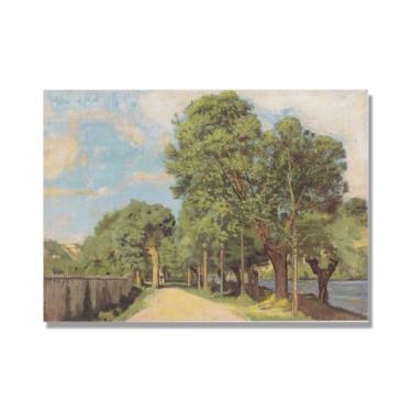 Imagem de Pinturas a óleo famosas, (paisagem 20) por Ferdinand Hodler, reprodução impressa em tela, arte de cenário para decoração de sala de estar. Somente tela de 60 x 84 cm - 23,6 x 33,1 pol