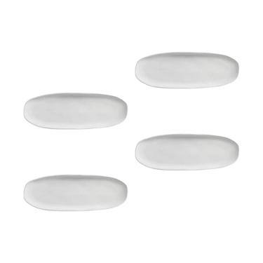Imagem de Conjunto de Travessas Oval Rasa Grande Porto Brasil Orgânico New White 36x13cm - 4 Peças	