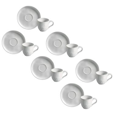 Imagem de Conjunto de Xícaras de Café com Pires Porto Brasil Bio New White 120ml - 6 Peças 