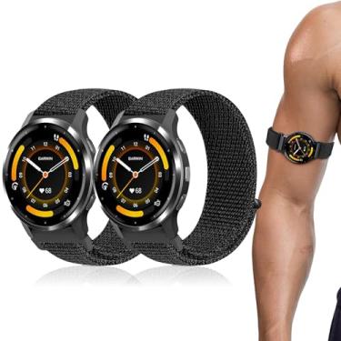 Imagem de Oanux Pulseira esportiva de 22 mm compatível com Amazfit Helio, pulseira de nylon respirável para bíceps de liberação rápida para Garmin Venu 3/Venu 2/Vivoactive 4 e Forerunner 570-47 mm/265/255/255