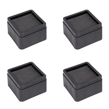 Imagem de Yctze Risers de Cama Empilháveis ​​4pcs - Elevadores de Pernas de Móveis de 2 "para Armazenamento Adicional e Proteção do Piso - Pernas de Móveis de Abdominais Pretos para Camas, Sofás e Mesas