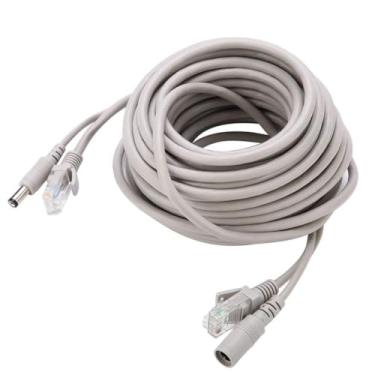 Imagem de Cabo Ethernet RJ45 + DC CCTV de 10M, Cabo de Extensão de Alimentação Cat 5 para NVR de 100Mbps, Instalação Flexível para Câmeras IP de Escritório (Haofyrx8e15v3zw-02)