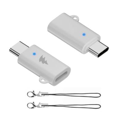 Imagem de UCCUNEVVA Adaptador Lightning para USB-C (pacote com 2), USB C macho para Lightning fêmea, carregamento PD60W e transferência de dados OTG compatível - branco