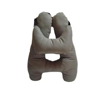Imagem de Almofada Infantil Com Formato de H – Confortável para Viagens de Carro, com Protetor de Pescoço (Cinza)