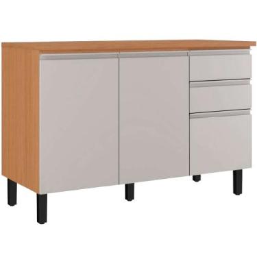 Imagem de Balcão Itatiaia Namur 3 Portas 2 Gavetas, CINAMOMO/OFFWHITE