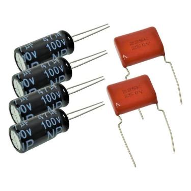 Imagem de 2X 4 Capacitor Corneta 47X100 + 2 Capacitor Sup Tweeter 2M2X